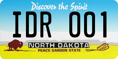 ND license plate IDR001