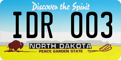 ND license plate IDR003