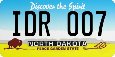 ND license plate IDR007