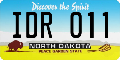 ND license plate IDR011