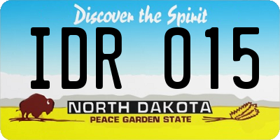 ND license plate IDR015