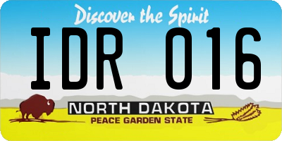 ND license plate IDR016