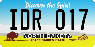 ND license plate IDR017