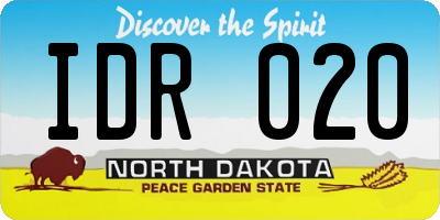 ND license plate IDR020