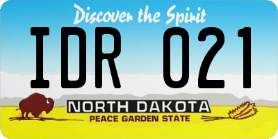 ND license plate IDR021