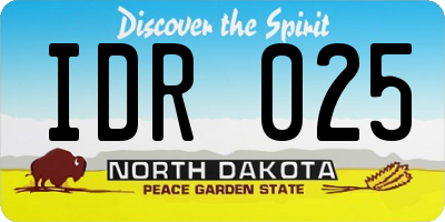 ND license plate IDR025