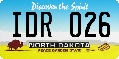 ND license plate IDR026