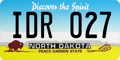 ND license plate IDR027