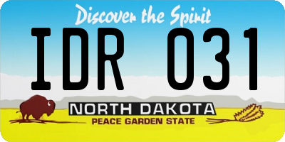 ND license plate IDR031