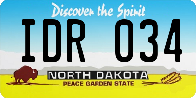 ND license plate IDR034