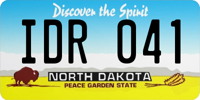 ND license plate IDR041