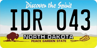ND license plate IDR043