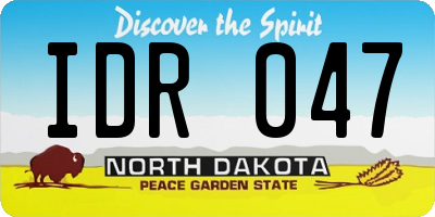 ND license plate IDR047