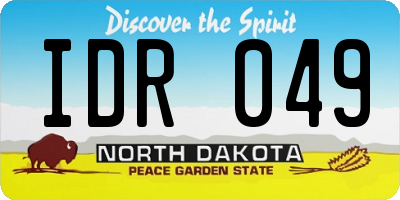 ND license plate IDR049