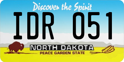 ND license plate IDR051