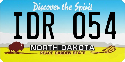 ND license plate IDR054
