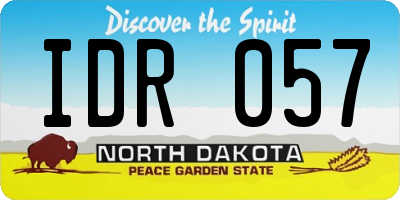 ND license plate IDR057