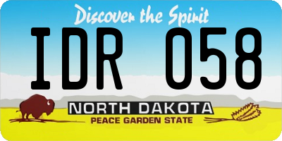 ND license plate IDR058