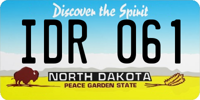 ND license plate IDR061