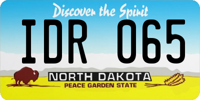 ND license plate IDR065