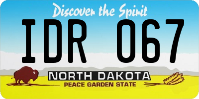 ND license plate IDR067
