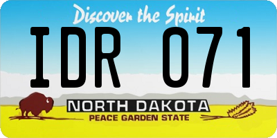 ND license plate IDR071