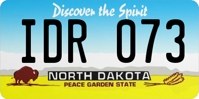 ND license plate IDR073