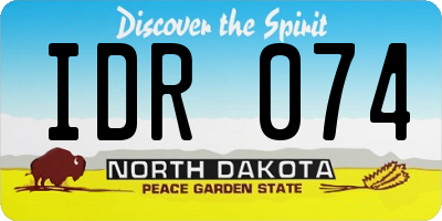 ND license plate IDR074