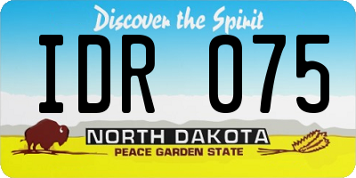 ND license plate IDR075