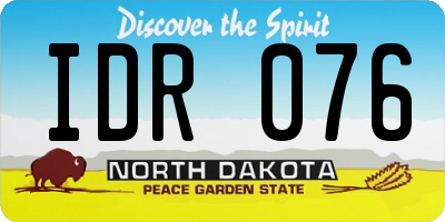 ND license plate IDR076