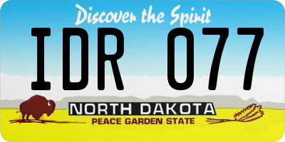 ND license plate IDR077
