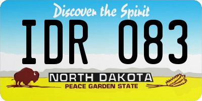 ND license plate IDR083