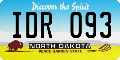 ND license plate IDR093