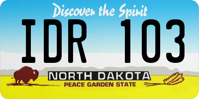 ND license plate IDR103