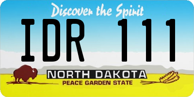 ND license plate IDR111