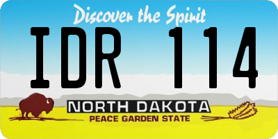 ND license plate IDR114