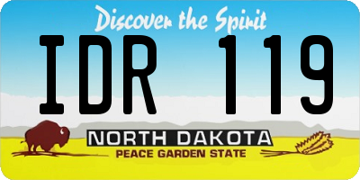 ND license plate IDR119