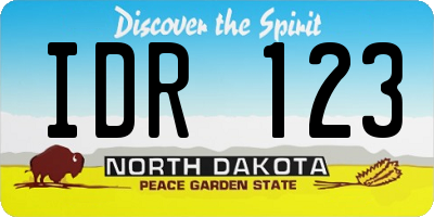 ND license plate IDR123