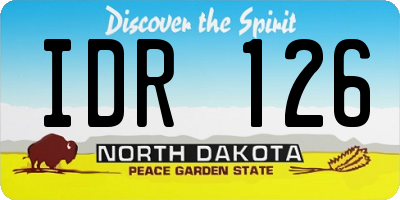 ND license plate IDR126