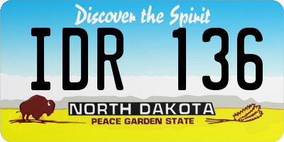 ND license plate IDR136