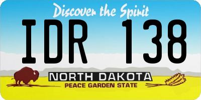 ND license plate IDR138