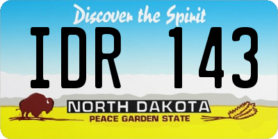 ND license plate IDR143