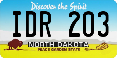 ND license plate IDR203