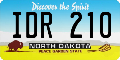 ND license plate IDR210