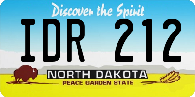 ND license plate IDR212