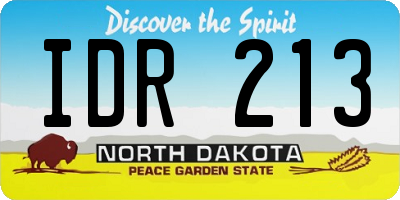 ND license plate IDR213