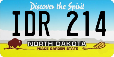 ND license plate IDR214