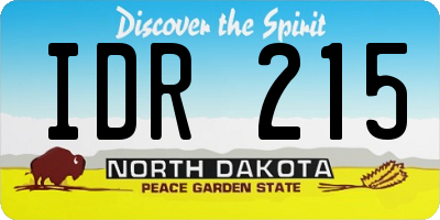ND license plate IDR215