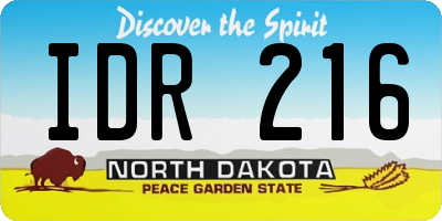 ND license plate IDR216