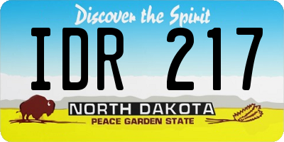 ND license plate IDR217